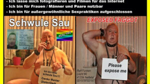 Schwule Sau - RALF FUNKEN - will komplett geoutet werden