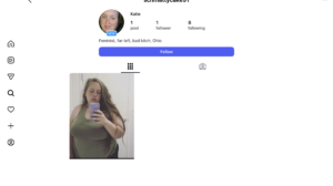 Message and h@r@ss this slut on Instagram